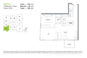 70 Queens Wharf Rd 1 bedroom + flex space floor plan 02